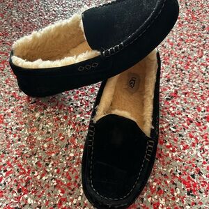 UGG Women's Black Moccasins with Cream Lining